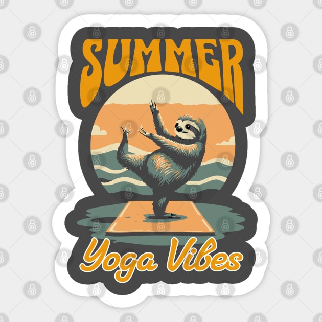 Beach Yoga Sloth Tee  Shirt Sticker by Urbanprint